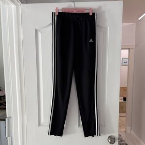 Adidas Kids Black Joggers with White Stripes